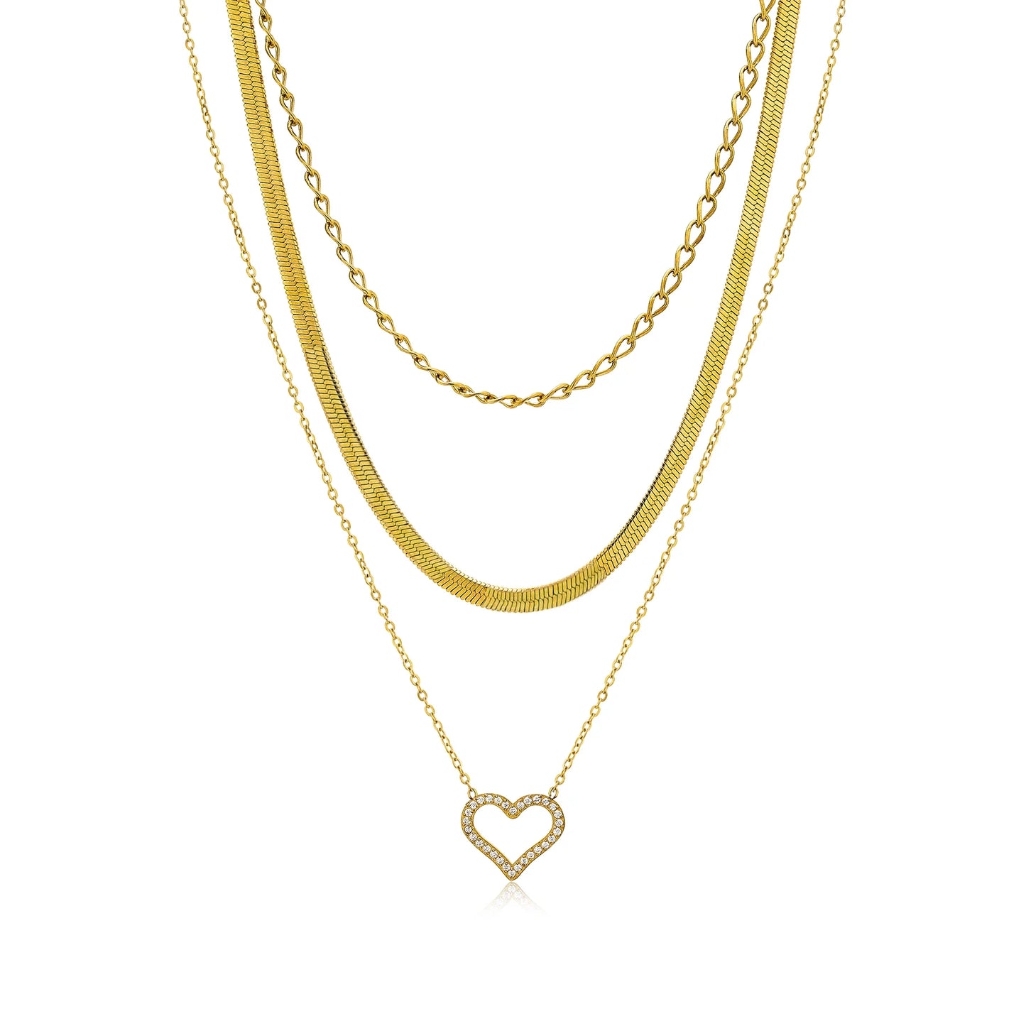 Layered Gold Plated Choker Necklace
