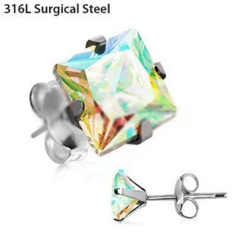 Stainless Steel Aurora Borealis Earrings