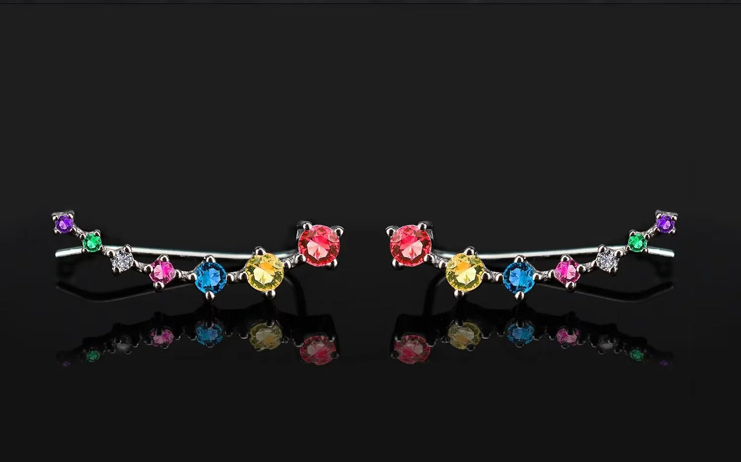 Sterling Silver 7 Star Ear Cuffs