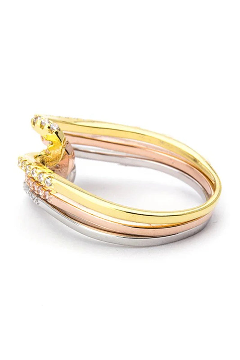 3-In-1 Tri-Tone Twisting Rings