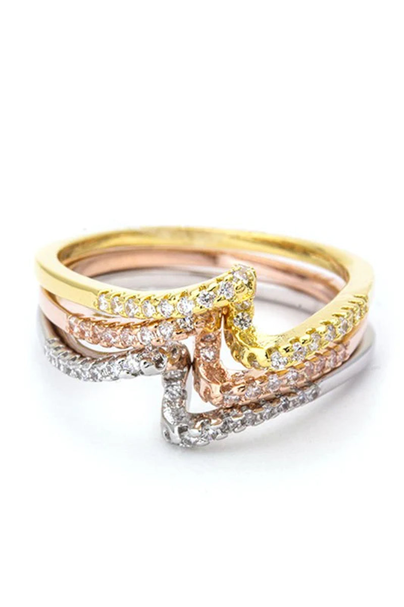 3-In-1 Tri-Tone Twisting Rings