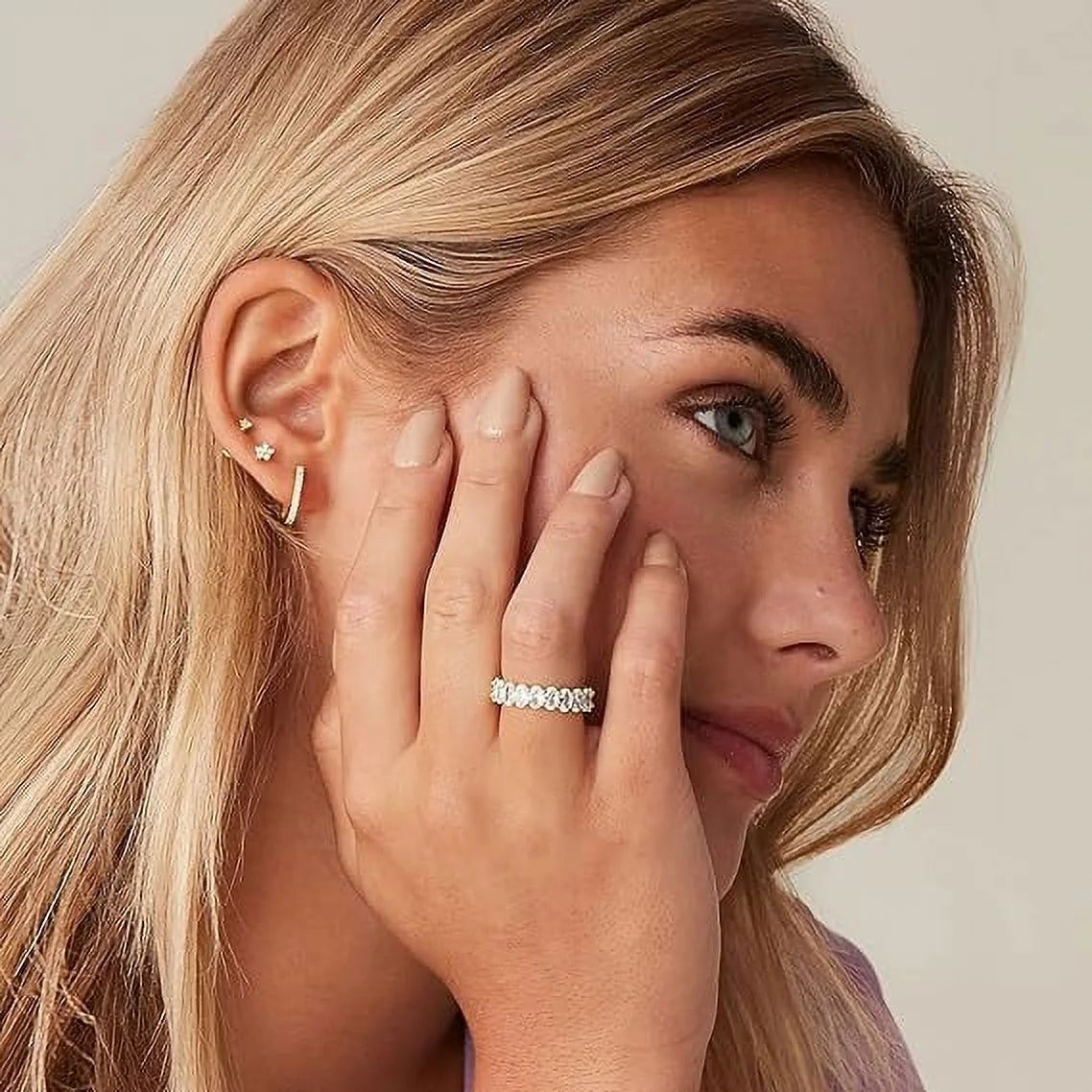 14K Yellow Gold Plated Stackable Love Ring