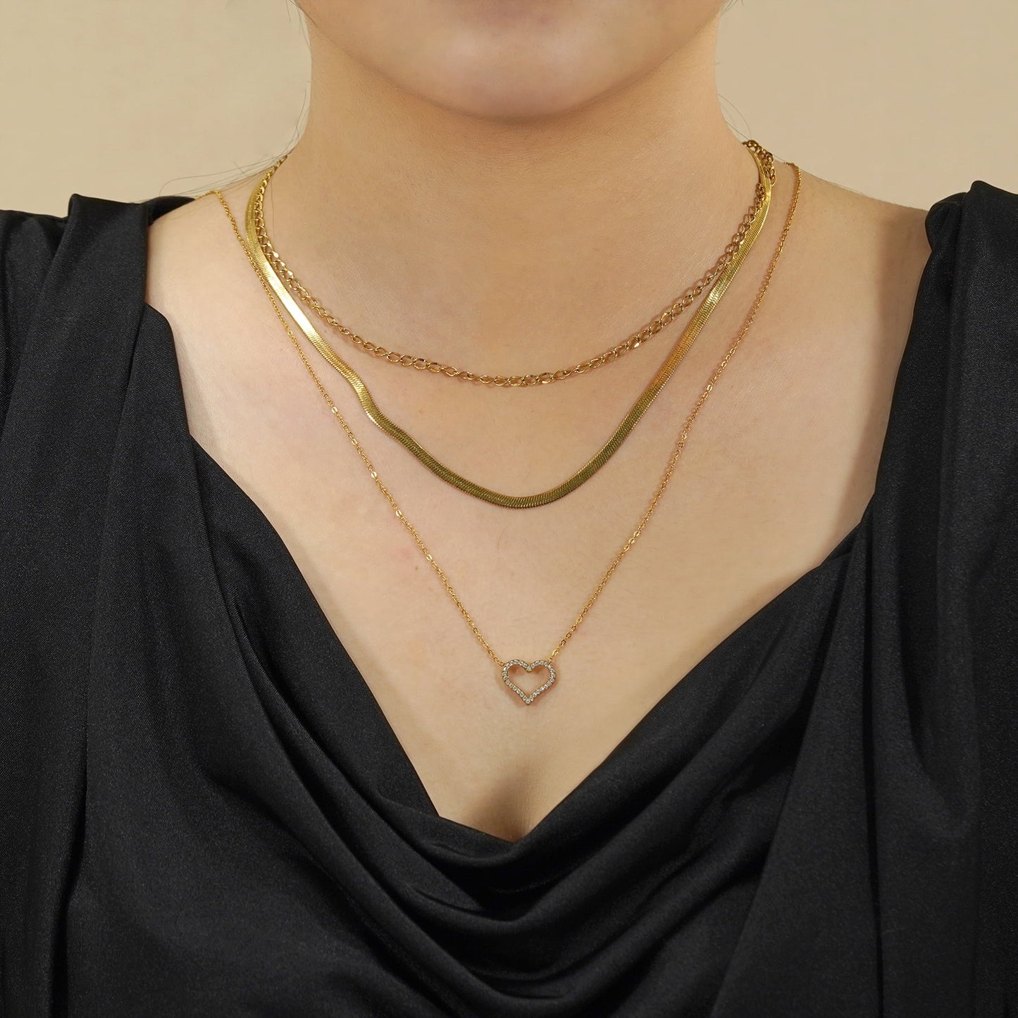 Layered Gold Plated Choker Necklace