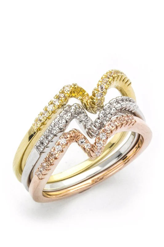 3-In-1 Tri-Tone Twisting Rings