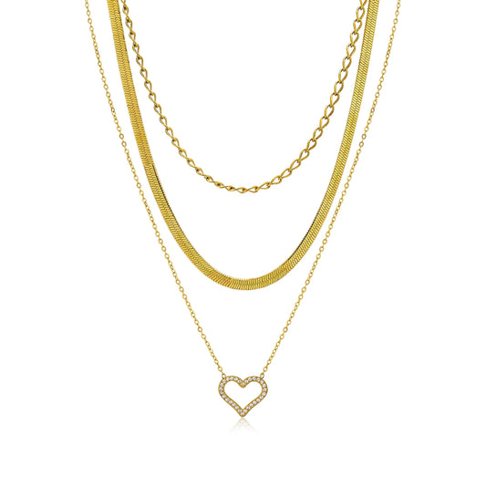 Layered Gold Plated Choker Necklace