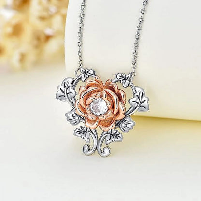 Silver Rose Necklace