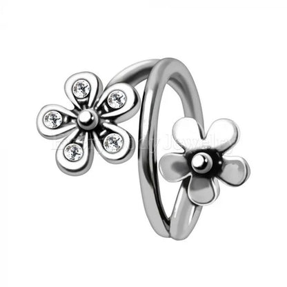 Twist Style Flower Seamless Ring