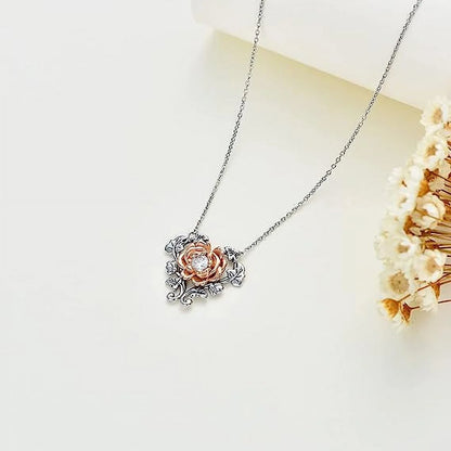 Silver Rose Necklace