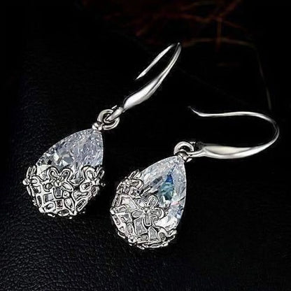 18K Gold Plated Crystal Dangling Earrings