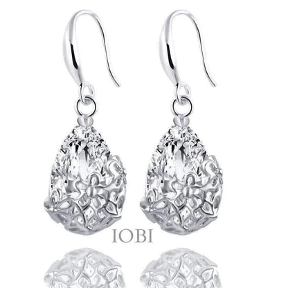 18K Gold Plated Crystal Dangling Earrings