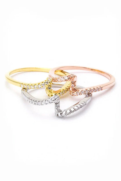 3-In-1 Tri-Tone Twisting Rings